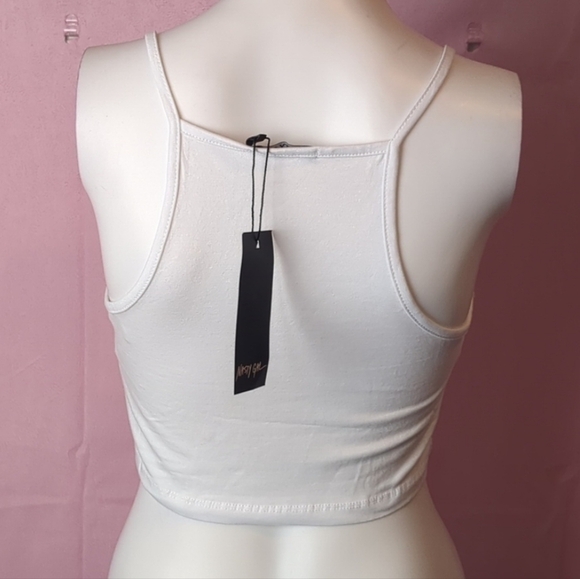 Nasty Gal Racer You To It Crop Top in White size UK 4 US 0 - Picture 2 of 6